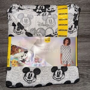 Disney Women's 100th Anniversary 2-Piece Short Sleeve & Short Pajama Set Mickey